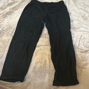 J crew black linen blend cropped pants
